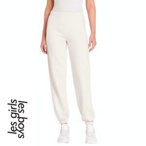 EUC LES GIRLS LES BOYS Ultimate Fit Sweats Loose Off-White Jogger Pants